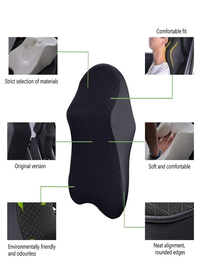 ECAPT Memory Foam Car Seat Cushions Neck Pillow, Headrest Cushion for Neck Pain Relief & Cervical Washable Cover,100% Pure Memory Foam in Office, Driving (Dark Black) - Image 4